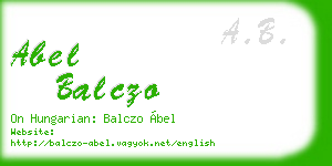 abel balczo business card